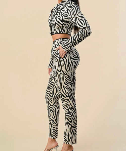 Zebra Pants Set